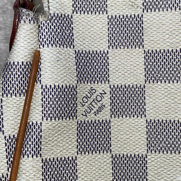 LOUIS VUITTON Eva Shoulder Handbag Damier Azur canvas White Used Women LV *FLAW* - Picture 6 of 17